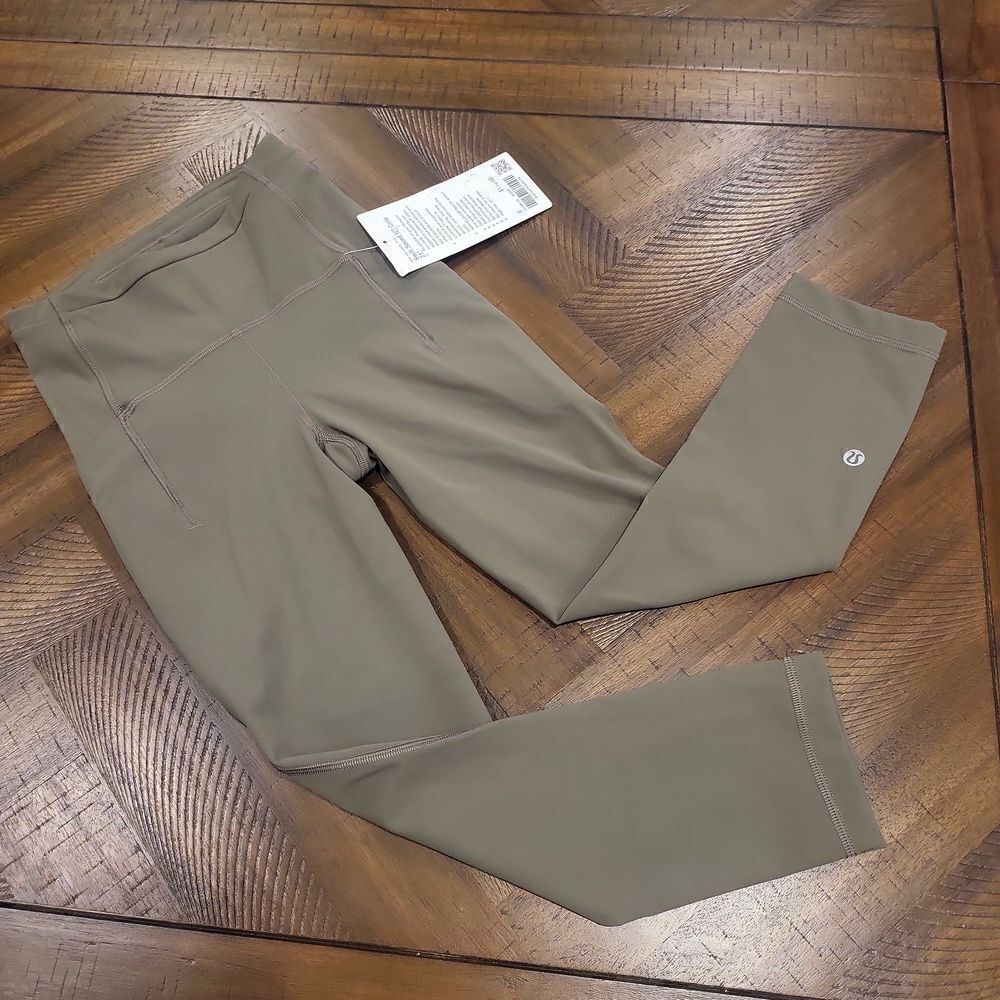 Lululemon Swift Speed High Rise Crop 21" Color Nomad Grey/Green Size 0